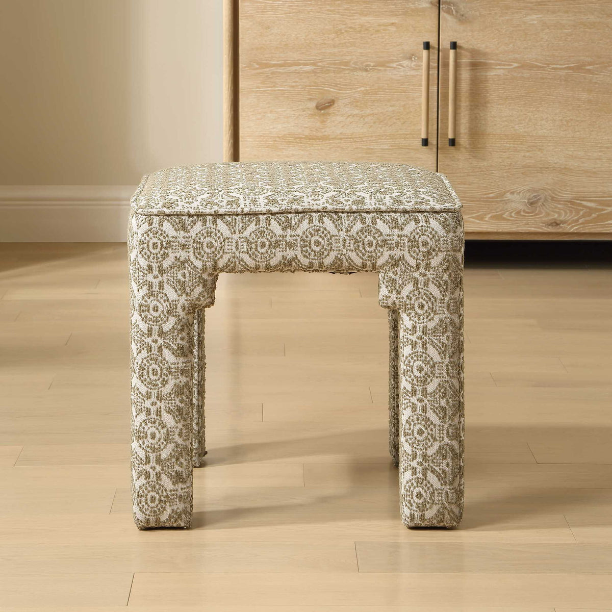 Satoria - Upholstered Small Bench - Green / White