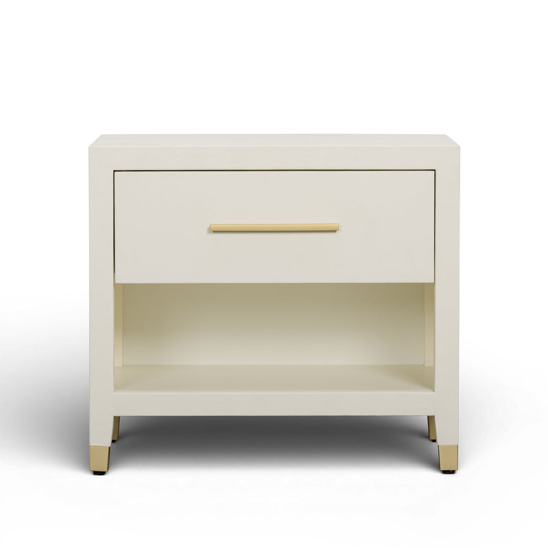 Dani - Faux Shagreen Nightstand With Drawer - Cream - R&R Furniture Gallery (Fountain Valley, CA)