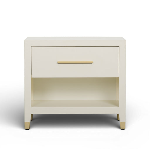 Dani - Faux Shagreen Nightstand With Drawer - Cream - R&R Furniture Gallery (Fountain Valley, CA)
