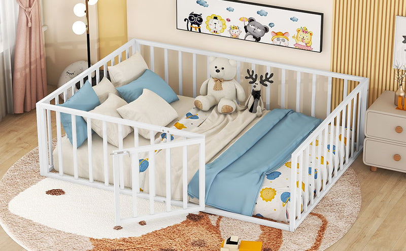 Metal Floor Bed Frame With Fence And Door - R&R Furniture Gallery (Fountain Valley, CA)