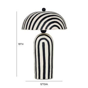 Maiori - Striped Papier Mache Table Lamp - R&R Furniture Gallery (Fountain Valley, CA)