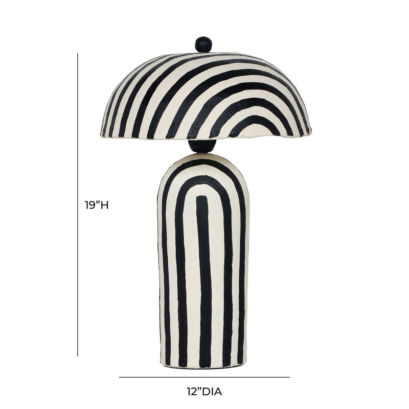 Maiori - Striped Papier Mache Table Lamp - R&R Furniture Gallery (Fountain Valley, CA)