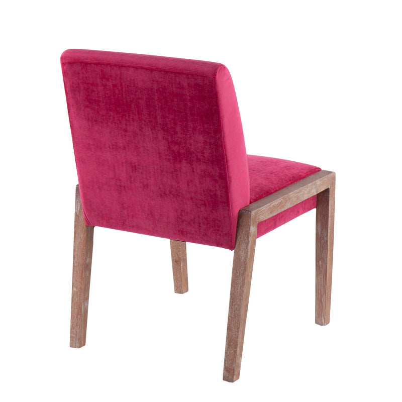 Pair of Lumi Source Carmen contemporary chairs with sleek modern design, featuring neutral upholstery and wooden legs.