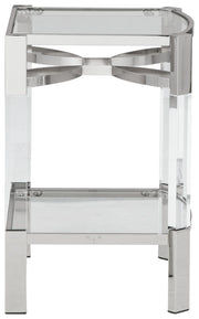 Chaseton - Accent Table - Clear / Silver Finish - R&R Furniture Gallery (Fountain Valley, CA)