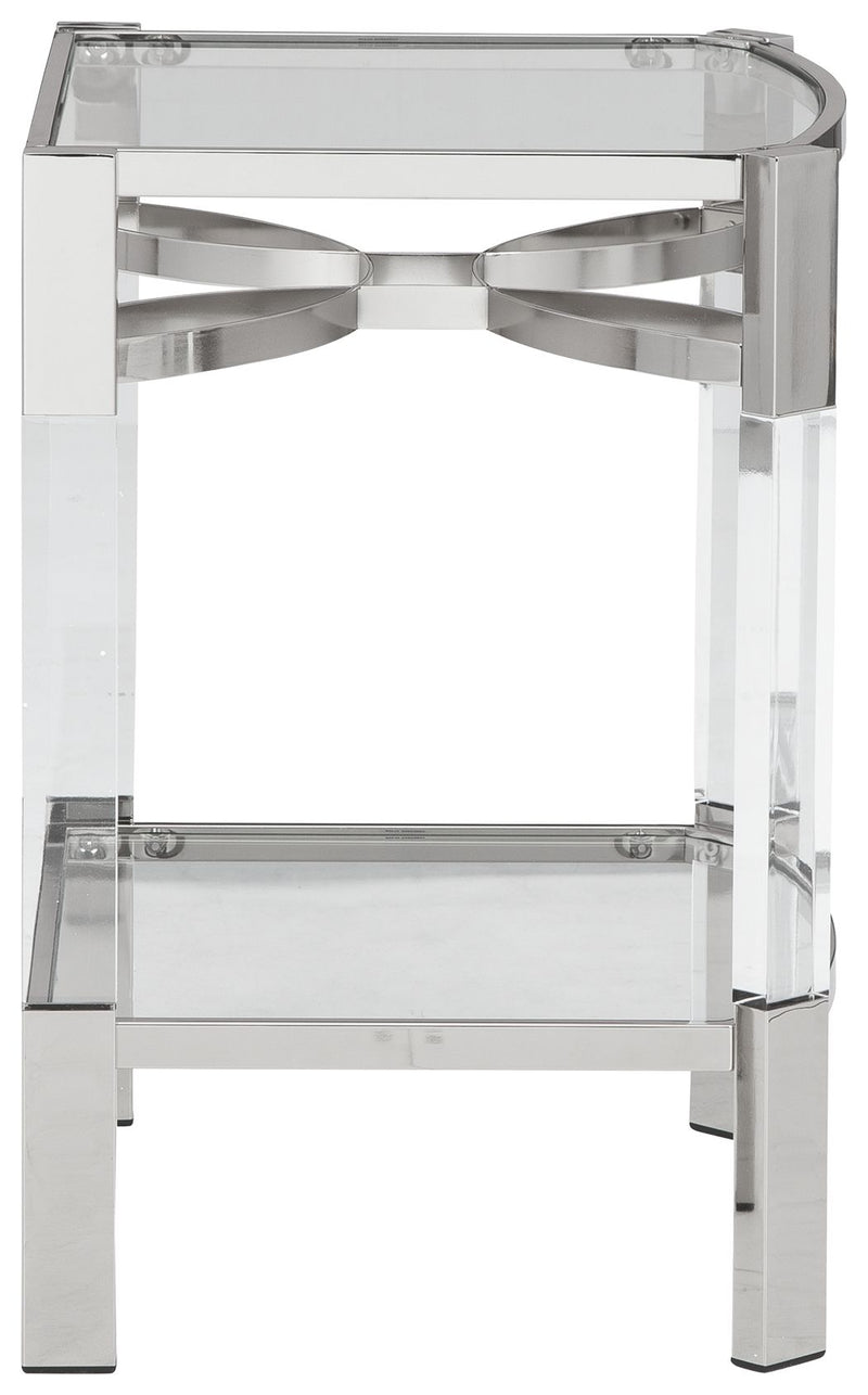Chaseton - Accent Table - Clear / Silver Finish - R&R Furniture Gallery (Fountain Valley, CA)