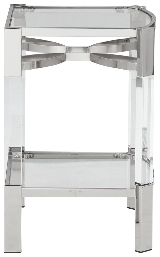 Chaseton - Accent Table - Clear / Silver Finish - R&R Furniture Gallery (Fountain Valley, CA)