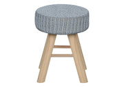 Ottoman, Pouf, Footrest, Foot Stool, Round, Natural Wood Legs, Contemporary, Modern - R&R Furniture Gallery (Fountain Valley, CA)