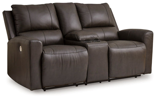 Boxmere - Dbl Power Reclining Loveseat with Console - Storm - R&R Furniture Gallery (Fountain Valley, CA)