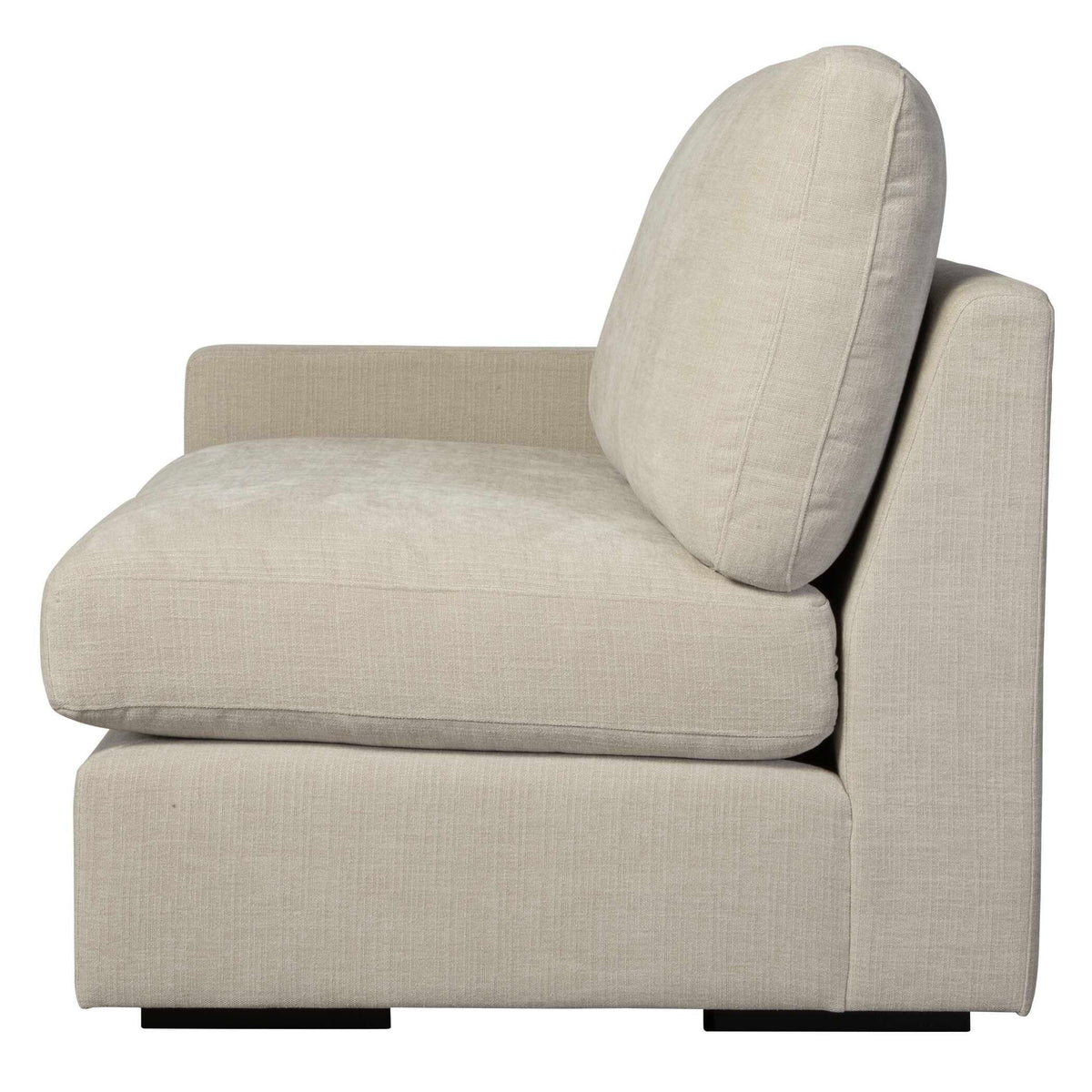 Uttermost Refuge sofa chaise with plush fabric and modern design, shown in a stylish living room setting.