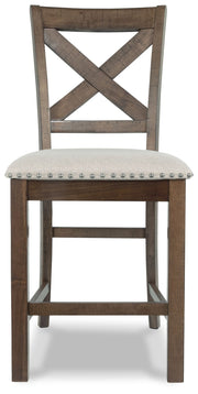 Moriville - Upholstered Barstool (Set of 2) - Beige - R&R Furniture Gallery (Fountain Valley, CA)