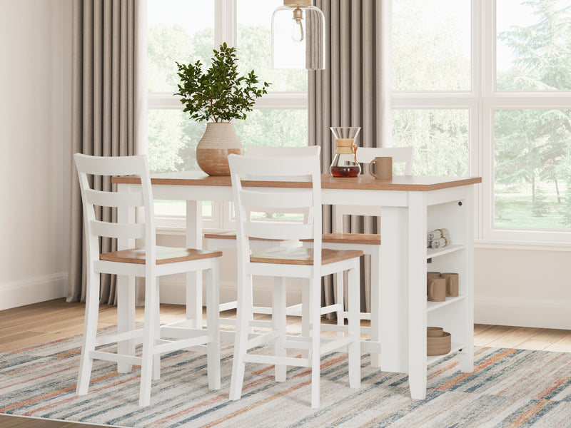 Rectangular dining room counter table from Signature Design by Ashley, featuring a wood finish and sturdy legs.