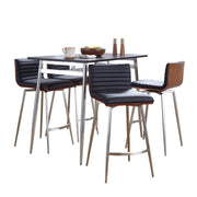 Lumi Source Marcel Mason 5-piece swivel contemporary counter height dining set with four chairs and a round table.