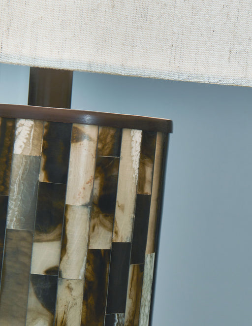 Ellford - Poly Table Lamp - Black / Brown / Cream - R&R Furniture Gallery (Fountain Valley, CA)