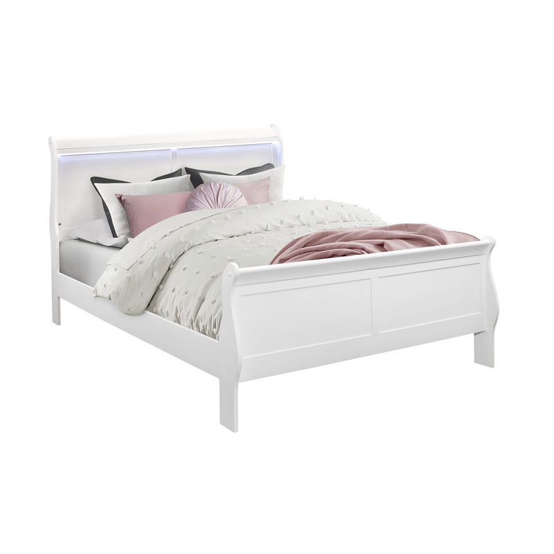 Charlston - Modern Sleigh Design Bed With LED - R&R Furniture Gallery (Fountain Valley, CA)
