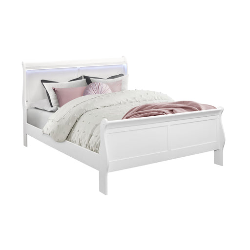 Charlston - Modern Sleigh Design Bed With LED - R&R Furniture Gallery (Fountain Valley, CA)