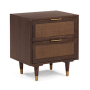 TOV Furniture Sierra accent nightstand with a sleek wood finish and modern design, featuring a single drawer and open shelf.