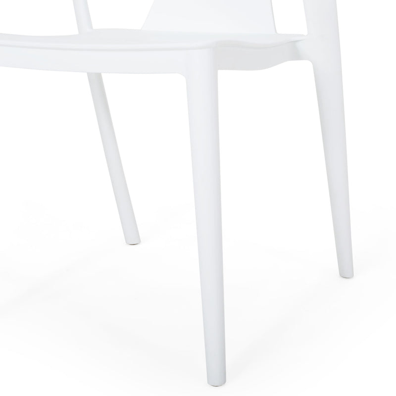 Set of two Noble House Orchid chairs with wooden legs and upholstered seats, modern and stylish for dining or living spaces.