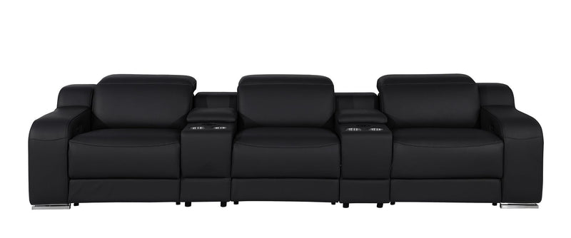 1116 - 5-Piece Modular Power Reclining Sofa In With 3 Power Recliners & Power Headrests