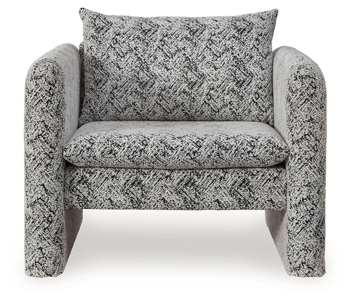 Kenbell - Accent Chair - Black / White - R&R Furniture Gallery (Fountain Valley, CA)