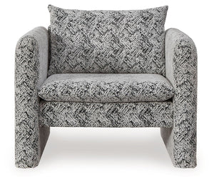 Kenbell - Accent Chair - Black / White - R&R Furniture Gallery (Fountain Valley, CA)