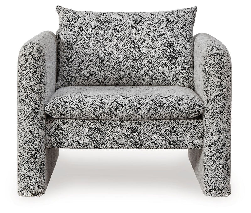 Kenbell - Accent Chair - Black / White - R&R Furniture Gallery (Fountain Valley, CA)