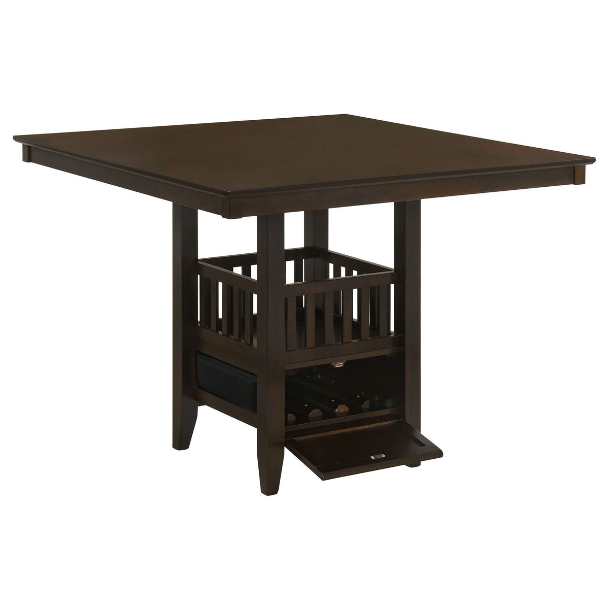 Finley - Square Counter Table With Storage Pedestal Dining Table - Espresso