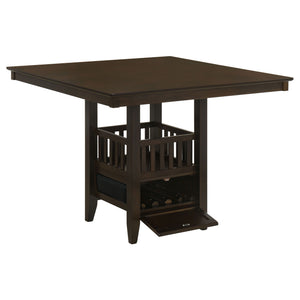 Finley - Square Counter Table With Storage Pedestal Dining Table - Espresso