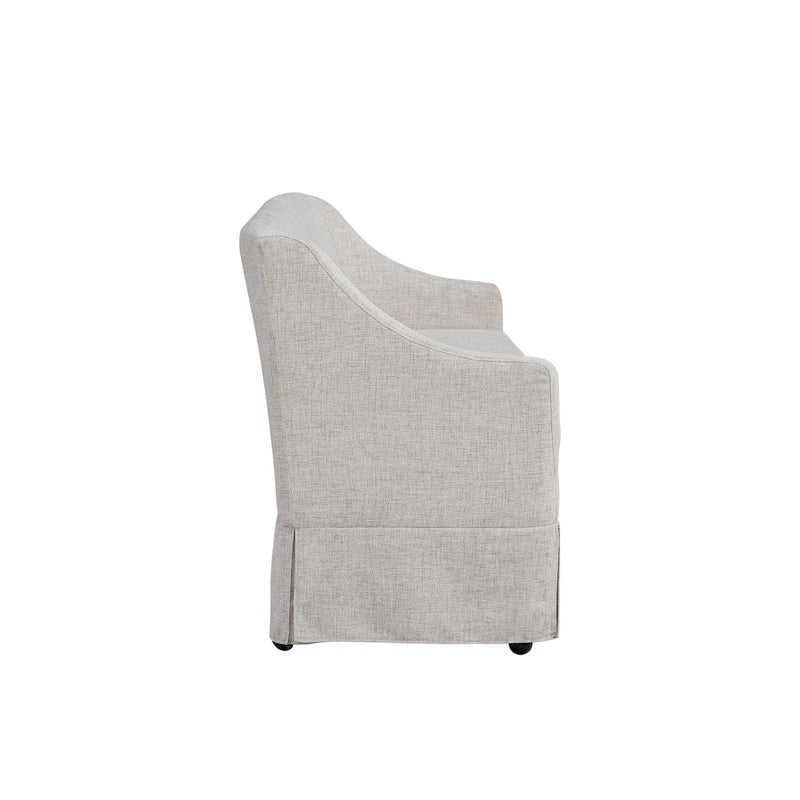 Slip Covered Settee With Casters - Beige