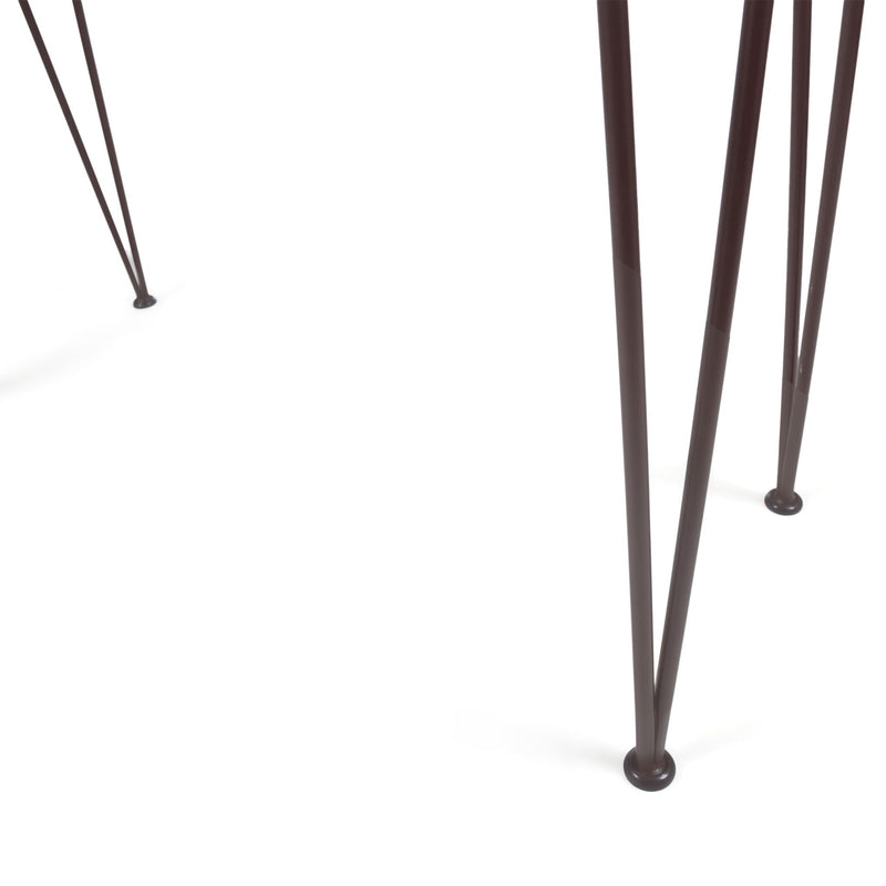 Outdoor Bar Table With Wood Tabletop And Iron Hairpin Legs - Black / Teak - R&R Furniture Gallery (Fountain Valley, CA)