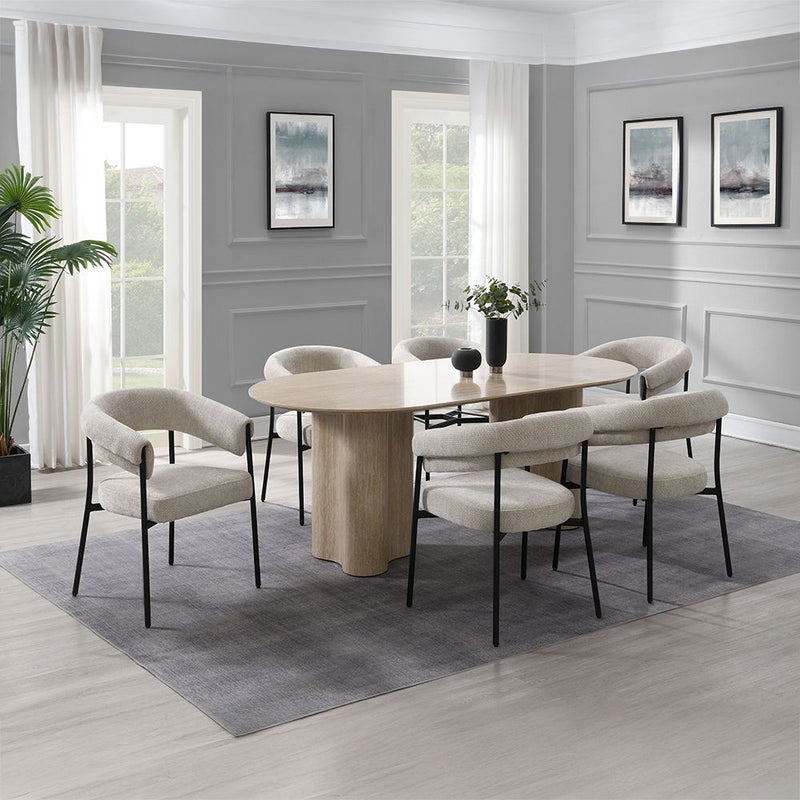 Jirina - Dining Table - Travertine Pattern - R&R Furniture Gallery (Fountain Valley, CA)