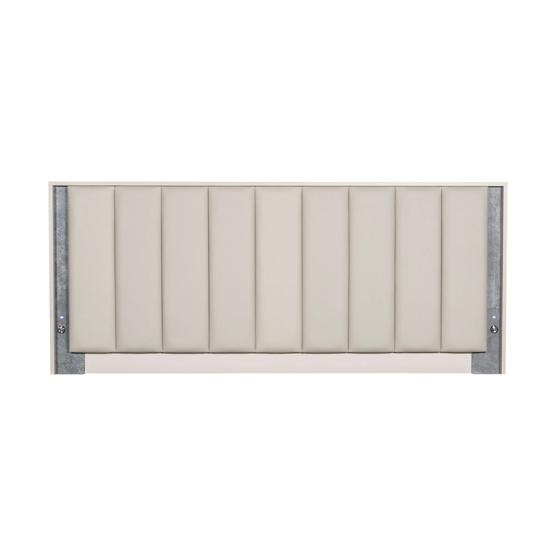 Michael Amini Pavira upholstered bed with built-in LED lights, showcasing a modern, luxurious bedroom furniture piece.