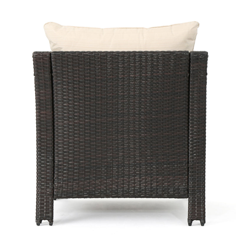 Antibes - 4 Pieces Wicker Chat Set - Brown / Beige - R&R Furniture Gallery (Fountain Valley, CA)