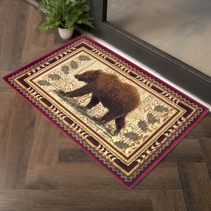 Nature's Nest - 5'3" X 7'3" Lodge Area Rug - Multi, Red - R&R Furniture Gallery (Fountain Valley, CA)