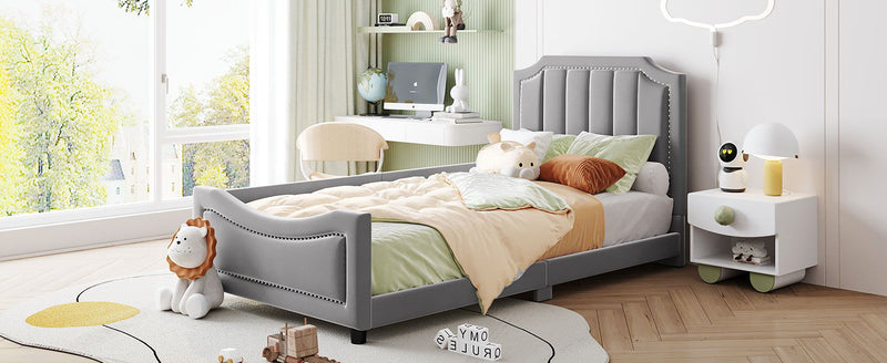 Upholstered Daybed With Classic Stripe Shaped Headboard - R&R Furniture Gallery (Fountain Valley, CA)