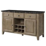 Charnell - Server - Marble Top & Oak - R&R Furniture Gallery (Fountain Valley, CA)