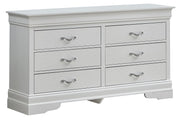 Glory Furniture Lorana dresser with sleek wood finish and multiple drawers for elegant bedroom storage.