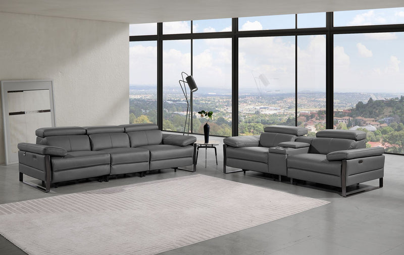 1246 - Modular Power Triple Reclining Sofa And Console Loveseat Set With Power Headrests - R&R Furniture Gallery (Fountain Valley, CA)
