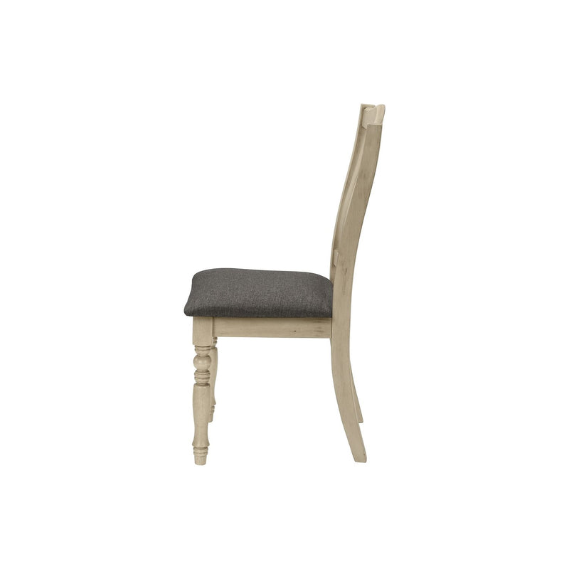 Dining Chair, Upholstered, Side, Transitional (Set of 2) - Gray - R&R Furniture Gallery (Fountain Valley, CA)