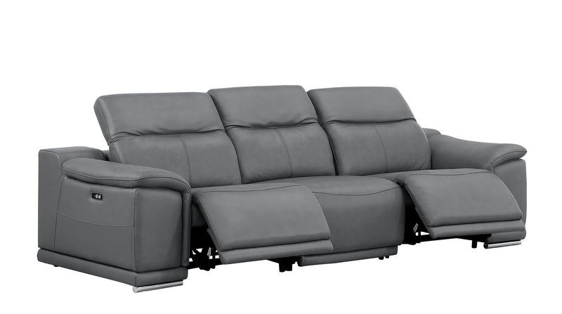 2679 - Power Reclining Sofa, Console Loveseat & Chair Set In Genuine Leather (5 Recliners)
