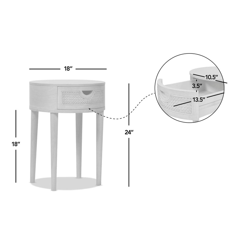 Cabana - Round Cane Storage Side Table - Natural Brown Oak - R&R Furniture Gallery (Fountain Valley, CA)