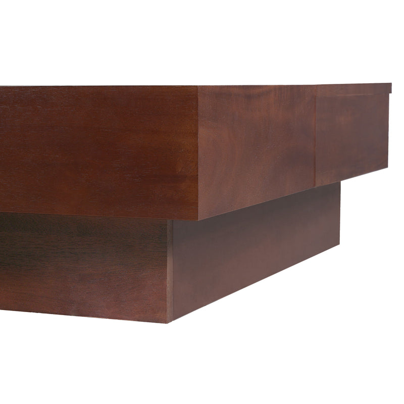 Italian Retro Inspired Acacia Wood Storage Coffee Table - Brown / Black - R&R Furniture Gallery (Fountain Valley, CA)