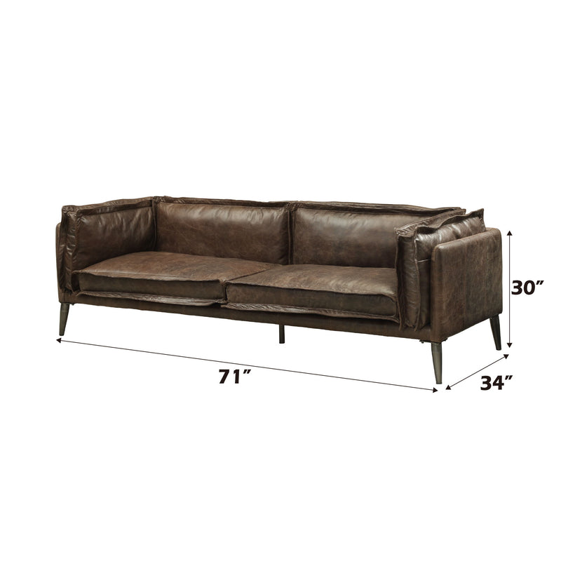 Porchester - Loveseat - Distress Chocolate Top Grain Leather - R&R Furniture Gallery (Fountain Valley, CA)