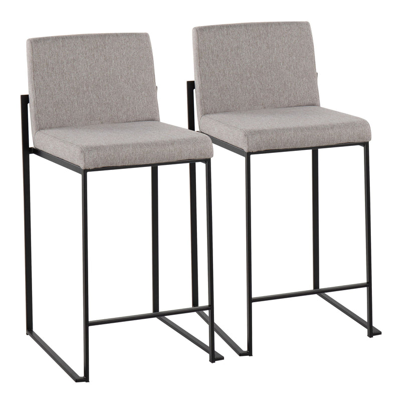 Lumi Source Fuji modern high back counter stool set with sleek design and contemporary style, perfect for kitchen or bar area.