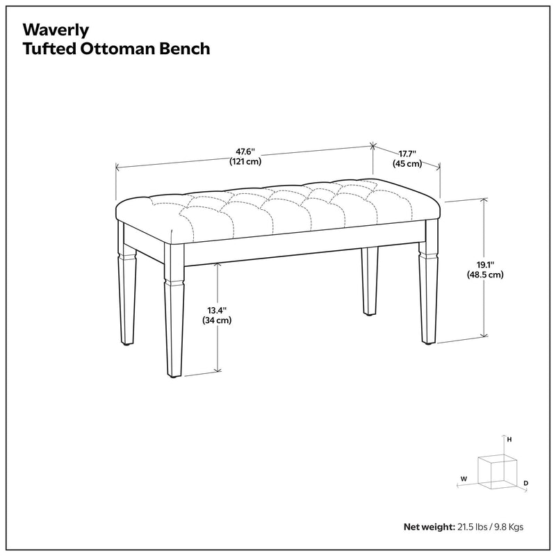 Waverly - Upholstered Tufted Ottoman Bench - R&R Furniture Gallery (Fountain Valley, CA)