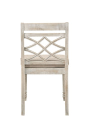 Set of two Lilola Home Havanna wide chairs with off-white cushions, featuring a modern design and sturdy wooden frame.