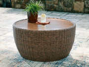 Double Point - Round Cocktail Table - Beige - R&R Furniture Gallery (Fountain Valley, CA)