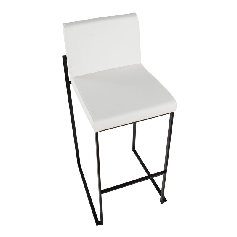 Lumi Source Fuji contemporary high back barstool set with sleek design, featuring plush upholstery and modern style.