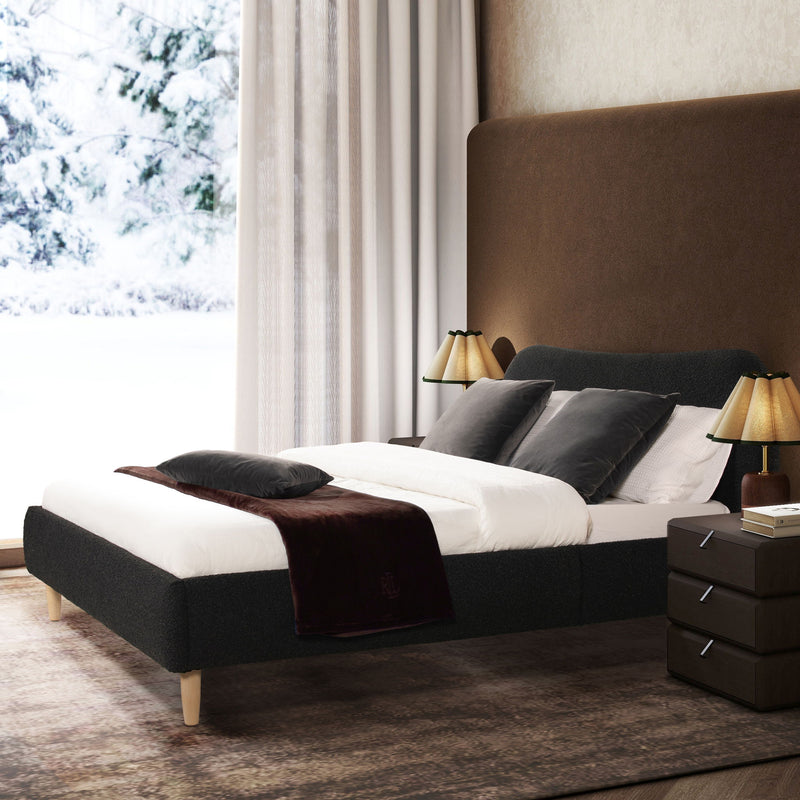 Roman - Curved Headboard Upholstered Platform Bed - R&R Furniture Gallery (Fountain Valley, CA)