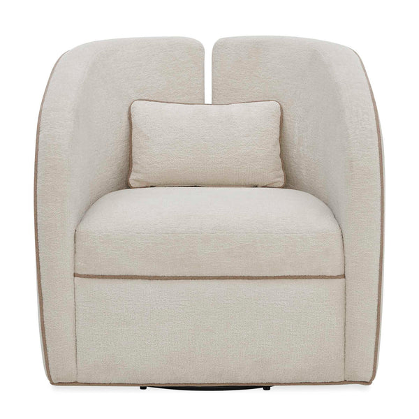Vega - Ecru Swivel Chair - White
