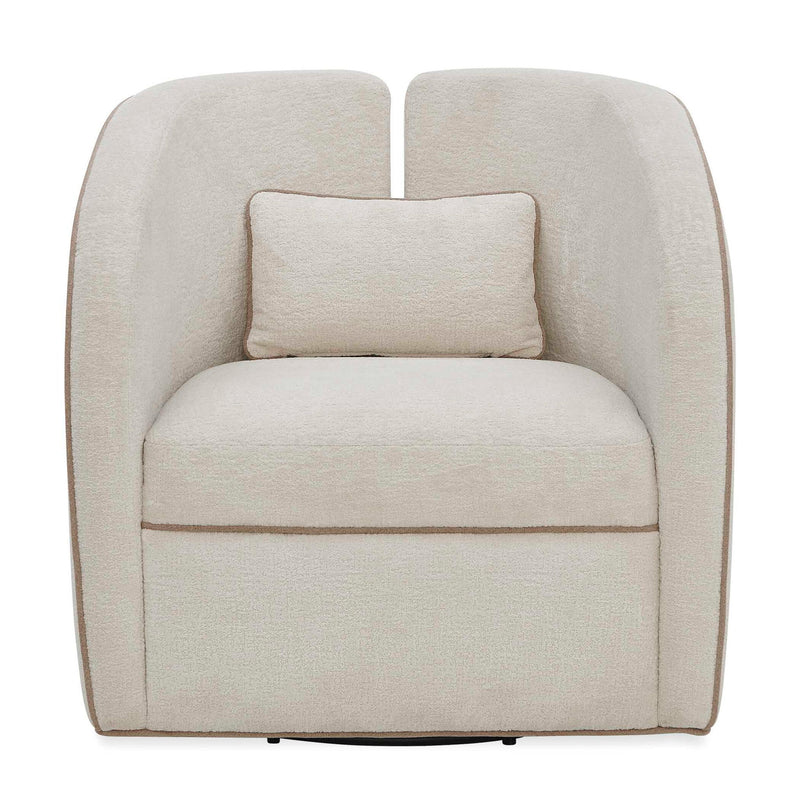 Vega - Ecru Swivel Chair - White